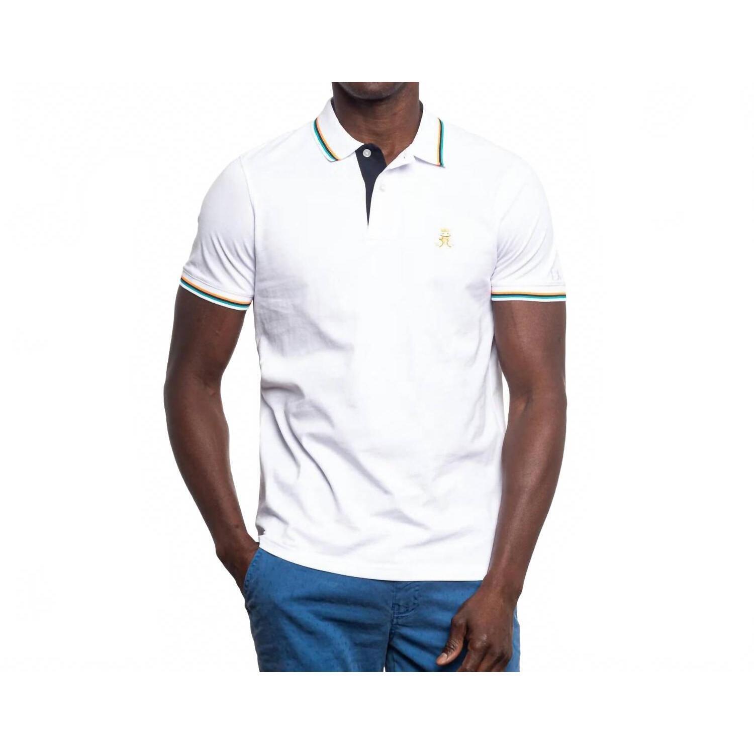 New Eight X Corsica Frog Slim Fit Polo In White